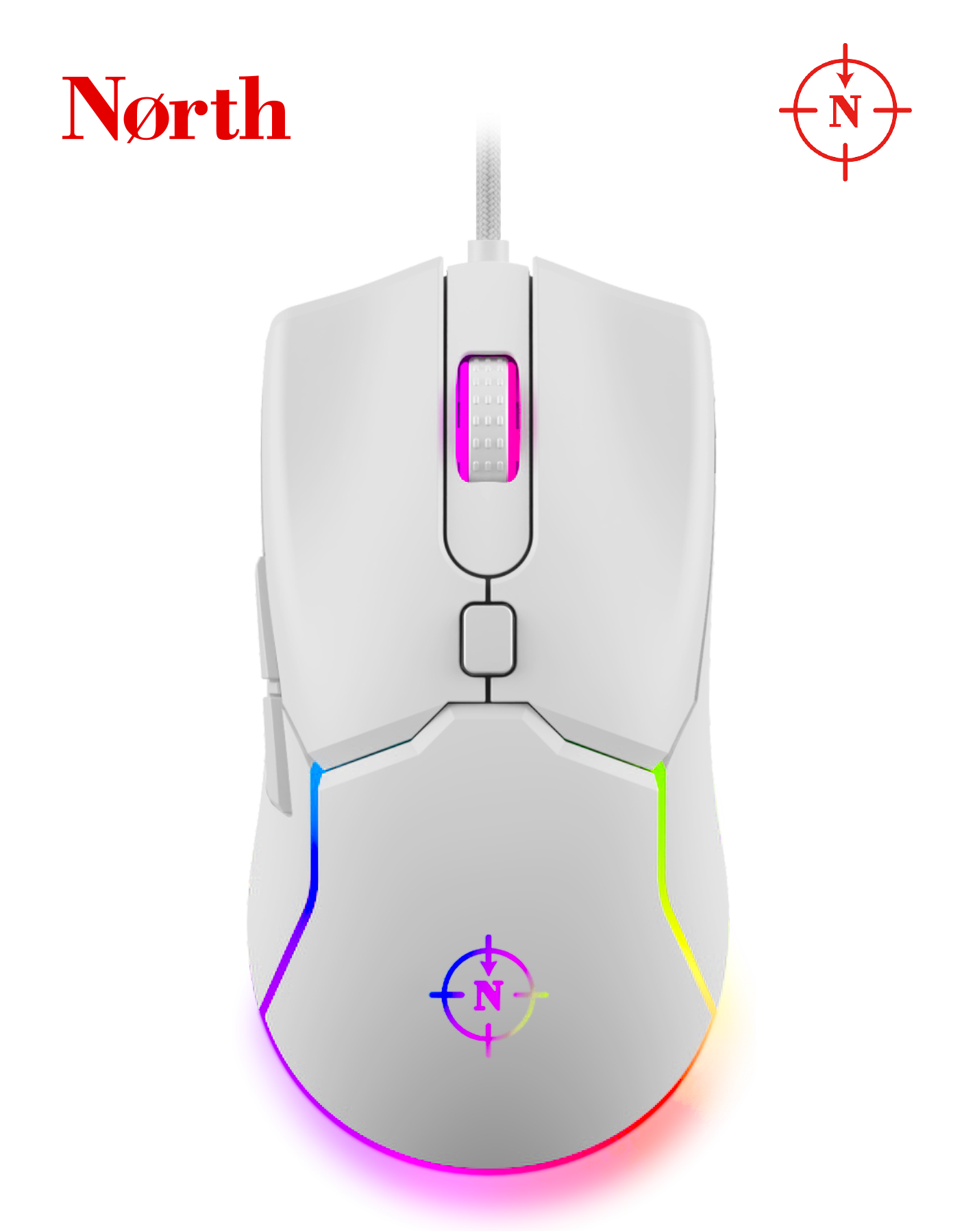 North Air White RGB Kablolu Beyaz Profesyonel Gaming Oyuncu Mouse