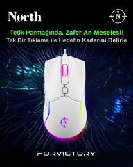 North Air White RGB Kablolu Beyaz Profesyonel Gaming Oyuncu Mouse