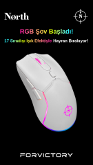North Air White RGB Kablolu Beyaz Profesyonel Gaming Oyuncu Mouse