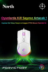 North Air White RGB Kablolu Beyaz Profesyonel Gaming Oyuncu Mouse
