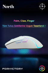 North Air White RGB Kablolu Beyaz Profesyonel Gaming Oyuncu Mouse