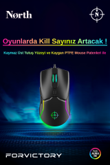 North Air RGB Kablolu Profesyonel Gaming Oyuncu Mouse