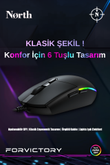 North Combat RGB Kablolu Gaming Mouse
