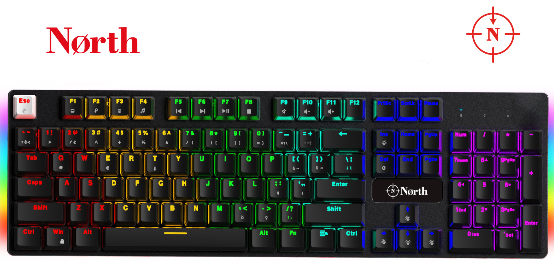 North Shield Blue Switch Türkçe RGB Mekanik Gaming Klavye
