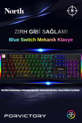 North Shield Blue Switch Türkçe RGB Mekanik Gaming Klavye