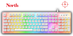 North Paladin Mekanik Hisli Türkçe RGB Beyaz Gaming Klavye
