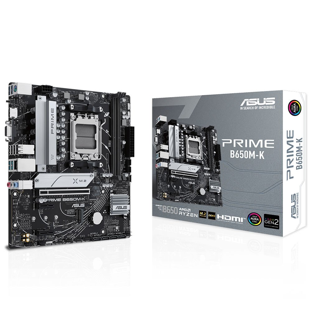 ASUS PRIME B650M-K 6400MHz(OC) DDR5 Soket AM5 M.2 HDMI VGA mATX Anakart