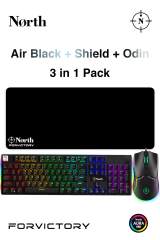 North Shield Mekanik Oyuncu Klavyesi + Air RGB Oyuncu Mouse + Odin Oyuncu Mousepad VIP Bundle