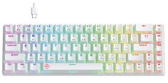North Odin PRO WL68 LightCore Kablosuz Bluetooth RGB Red Switch Türkçe Beyaz Mekanik Gaming Klavye