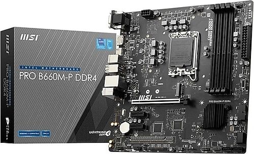 MSI PRO B660M-P 4600MHz(OC) DDR4 Soket 1700 M.2 HDMI VGA DP mATX Anakart