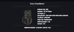 North Ragnarok RGB 12.800 DPI 400 IPS 50G PMW3389 Profesyonel Makrolu Gaming Oyuncu Mouse