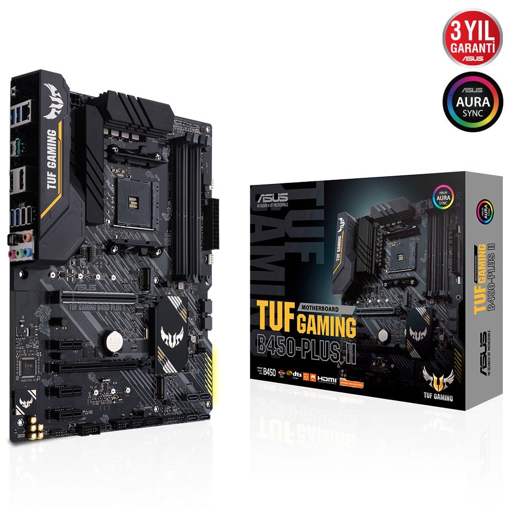 ASUS TUF GAMING B450-PLUS II 4400MHz(OC) DDR4 SOKET AM4 M.2 DP HDMI ATX Anakart