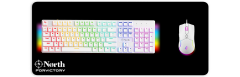 North Shield White Mekanik Oyuncu Klavyesi + Air White RGB Oyuncu Mouse + Odin Oyuncu Mousepad White Bundle