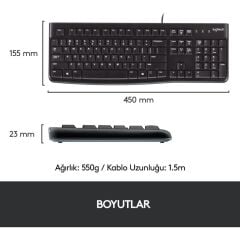 Logitech MK120 920-002560 Kablolu Klavye Mouse Seti
