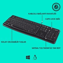 Logitech MK120 920-002560 Kablolu Klavye Mouse Seti