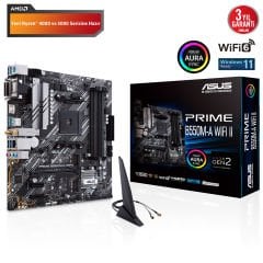 ASUS PRIME B550M-A WIFI II 4866MHz(OC) DDR4 Soket AM4 M.2 Wi-Fi HDMI D-SUB DVI mATX Anakart