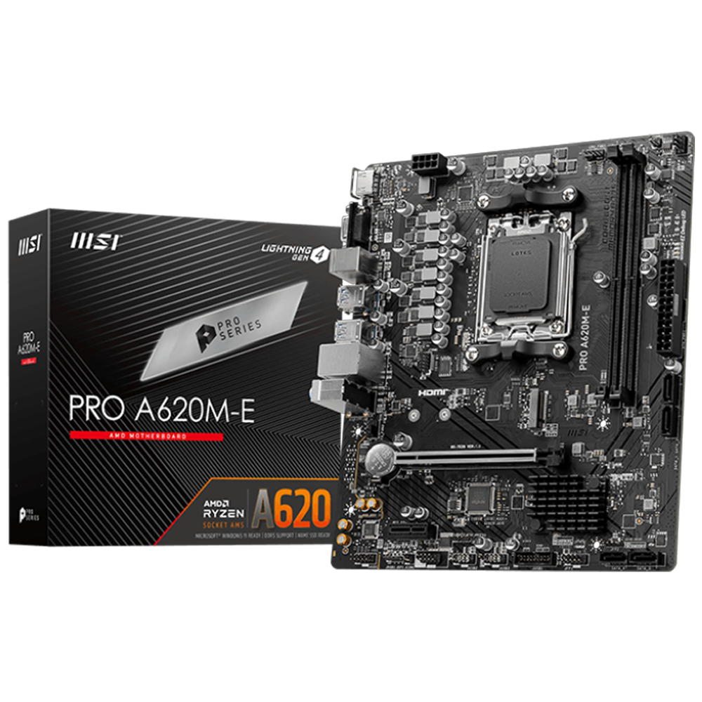 MSI PRO A620M-E 6000MHz(OC) DDR5 Soket AM5 M.2 HDMI VGA mATX Anakart