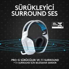 Logitech G733 LIGHTSPEED RGB 7.1 Surround Beyaz Gaming Kulaklık