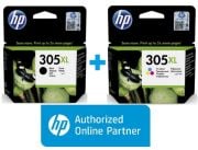 HP 305XL Siyah 3YM62AE HP 305XL Renkli 3YM63AE Orjinal Kartuş Seti