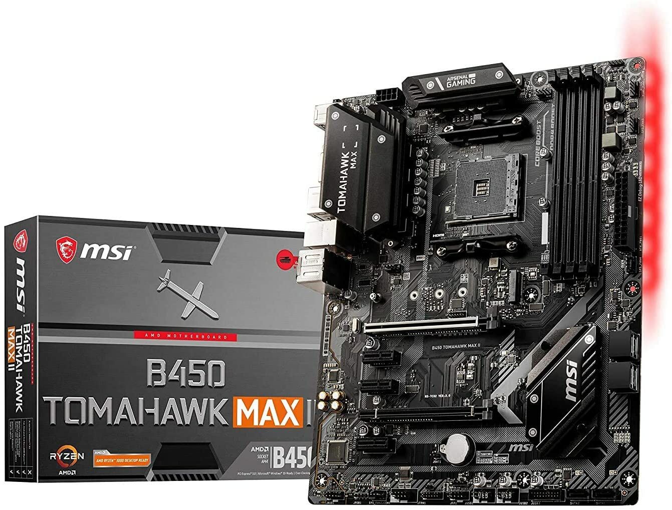 MSI B450 TOMAHAWK MAX II 4133MHz(OC) DDR4 Soket AM4 M.2 DVI HDMI ATX Anakart