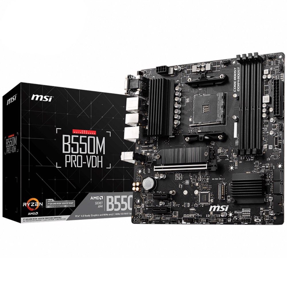 MSI B550M PRO-VDH 4400MHz(OC) DDR4 Soket AM4 M.2 HDMI DP mATX Anakart