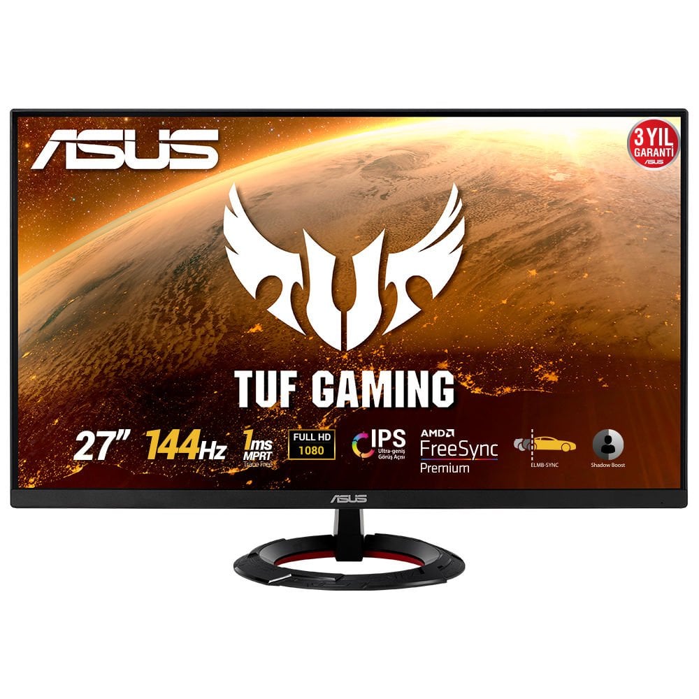 ASUS TUF GAMING 27 VG279Q1R 144Hz 1ms 2xHDMI DP IPS FHD FreeSync Premium Gaming Monitör