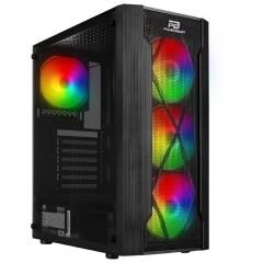 POWER BOOST VK-P1900B 500W RGB Tempered Glass Mesh Panel USB 3.0 Mid Tower Kasa