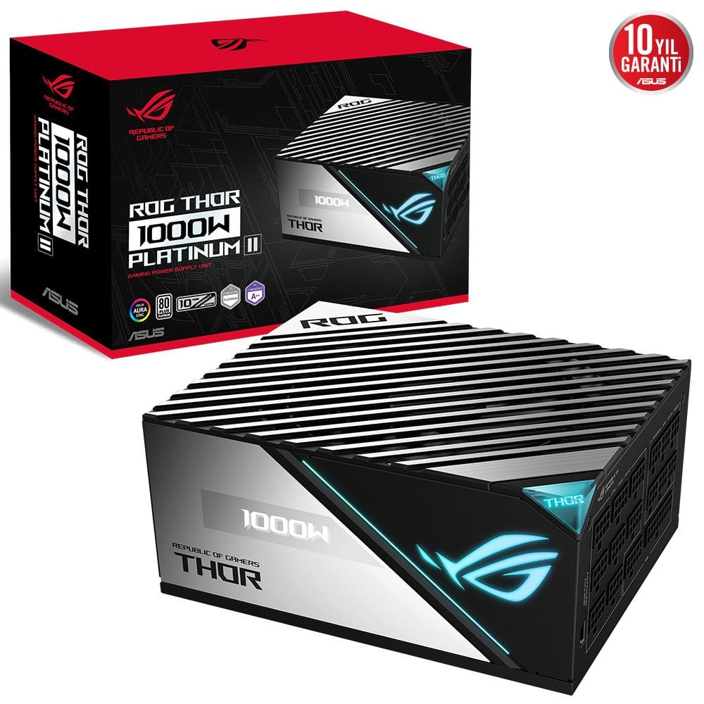 ASUS ROG THOR 1000P2 GAMING 80+ Platinum Full Modüler 135mm Fanlı Beyaz ATX PSU