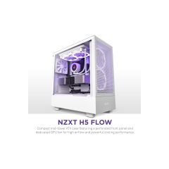 NZXT H5 Flow Edition ATX USB 3.2 Beyaz Mid Tower Kasa