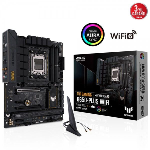ASUS TUF GAMING B650-PLUS WIFI 6400MHz(OC) DDR5 Soket AM5 M.2 HDMI DP ATX Anakart