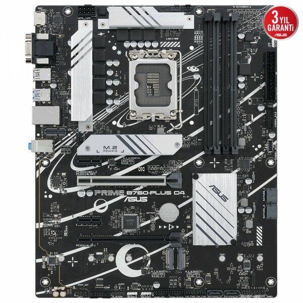 ASUS PRIME B760-PLUS D4 5066MHz(OC) DDR4 Soket 1700 M.2 HDMI DP VGA ATX Anakart