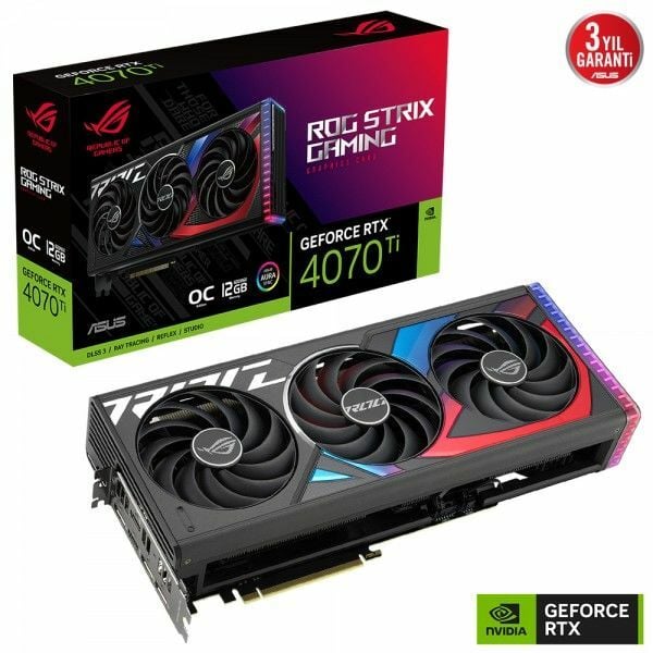 ASUS ROG STRIX GeForce RTX 4070 Ti OC Edition 12GB GDDR6X 192 Bit DLSS 3 Ekran Kartı