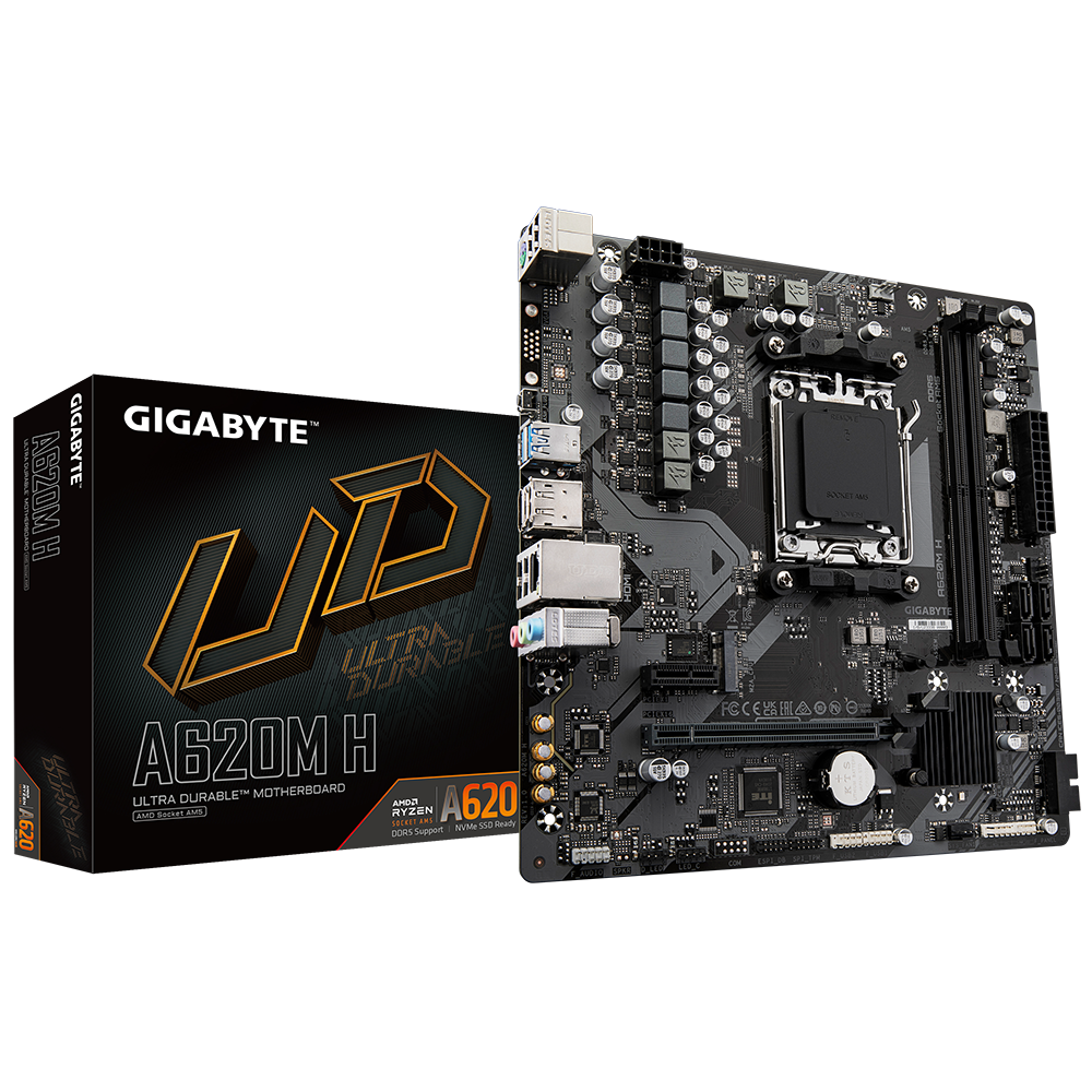 GIGABYTE A620M H 6400MHz(OC) DDR5 Soket AM5 M.2 HDMI DP mATX Anakart