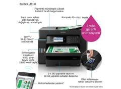 Epson EcoTank L15150 Wi-Fi + Tarayıcı + Fotokopi + Faks Çok Fonksiyonlu Tanklı Mürekkep Püskürtmeli A3 Yazıcı (Orjinal Mürekkepli)